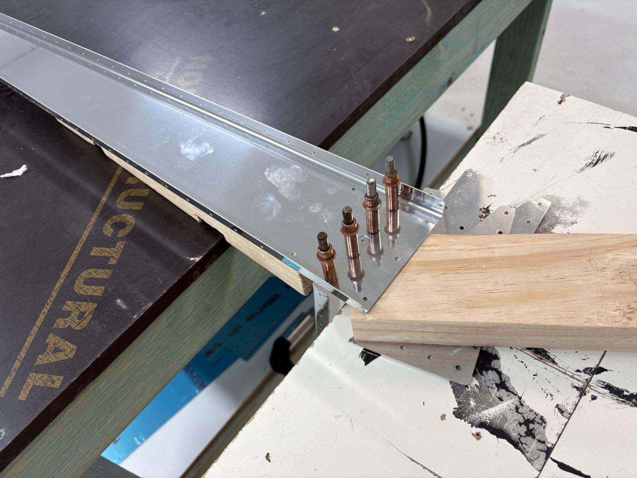 Parts organized on wire racks